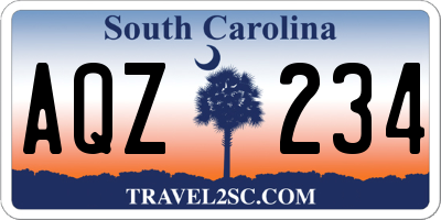 SC license plate AQZ234