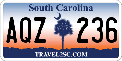 SC license plate AQZ236