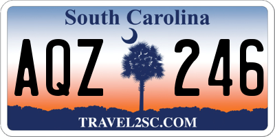 SC license plate AQZ246