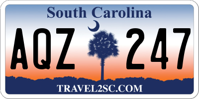 SC license plate AQZ247