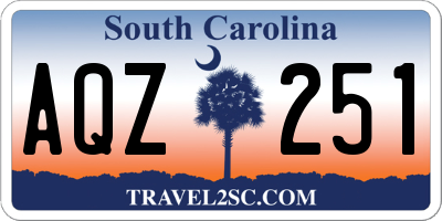 SC license plate AQZ251