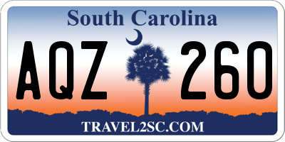SC license plate AQZ260
