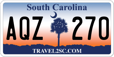 SC license plate AQZ270