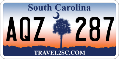 SC license plate AQZ287