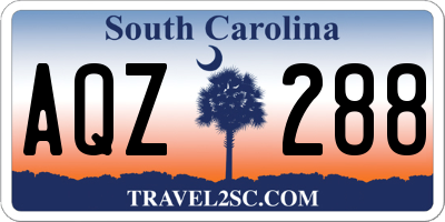 SC license plate AQZ288