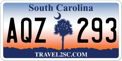 SC license plate AQZ293