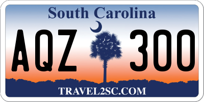 SC license plate AQZ300