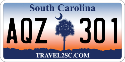 SC license plate AQZ301