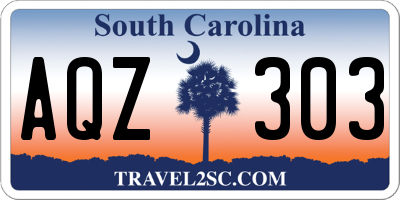 SC license plate AQZ303