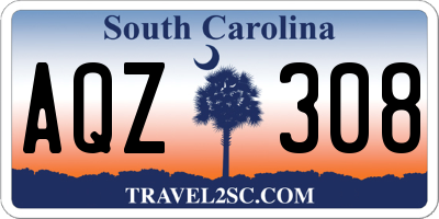 SC license plate AQZ308