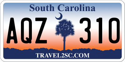 SC license plate AQZ310