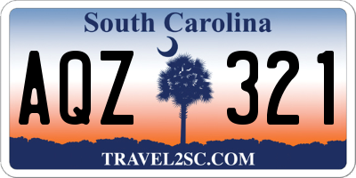 SC license plate AQZ321