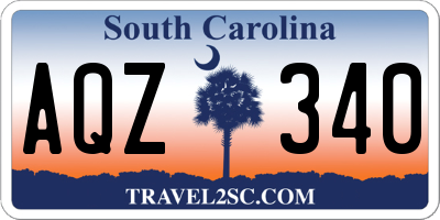 SC license plate AQZ340