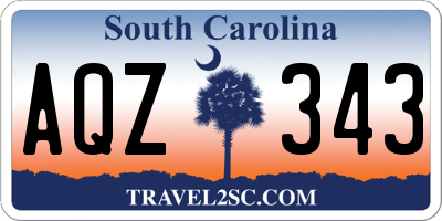 SC license plate AQZ343