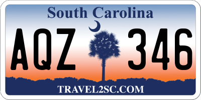 SC license plate AQZ346