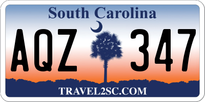 SC license plate AQZ347