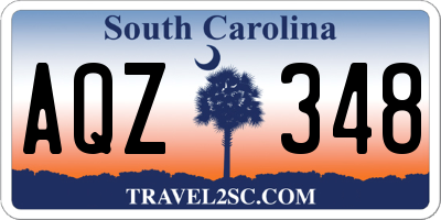 SC license plate AQZ348