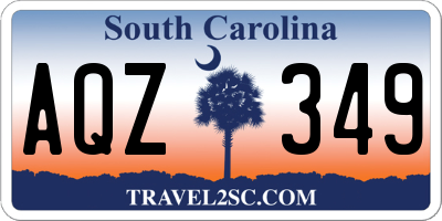SC license plate AQZ349