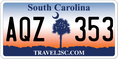 SC license plate AQZ353