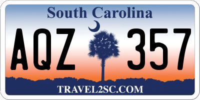 SC license plate AQZ357