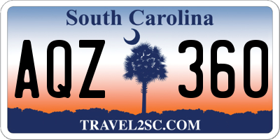 SC license plate AQZ360