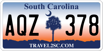 SC license plate AQZ378