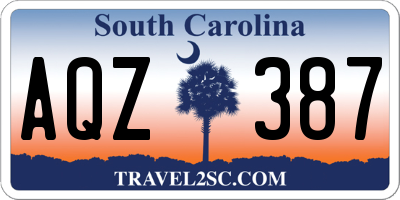 SC license plate AQZ387