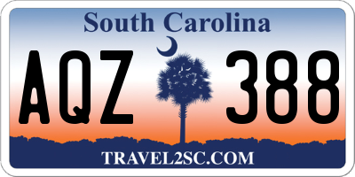 SC license plate AQZ388
