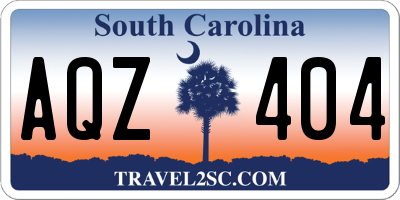 SC license plate AQZ404