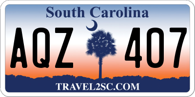 SC license plate AQZ407