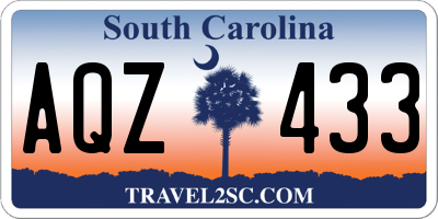 SC license plate AQZ433