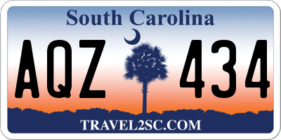 SC license plate AQZ434