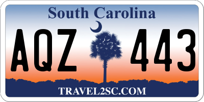 SC license plate AQZ443