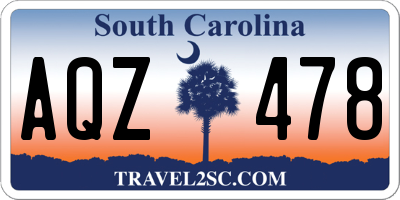 SC license plate AQZ478