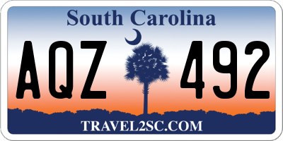 SC license plate AQZ492