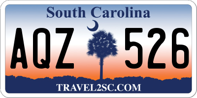 SC license plate AQZ526