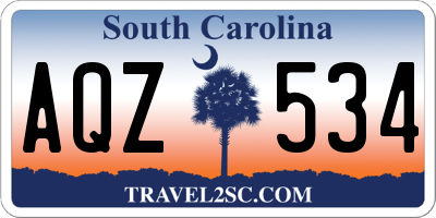 SC license plate AQZ534