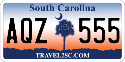 SC license plate AQZ555
