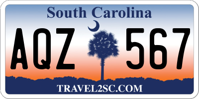 SC license plate AQZ567