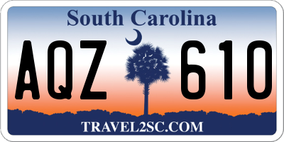 SC license plate AQZ610
