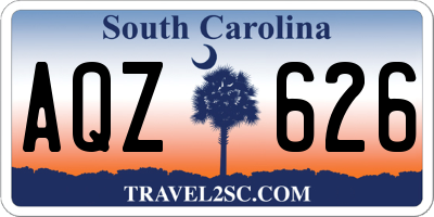 SC license plate AQZ626