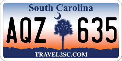 SC license plate AQZ635
