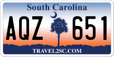 SC license plate AQZ651