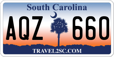 SC license plate AQZ660