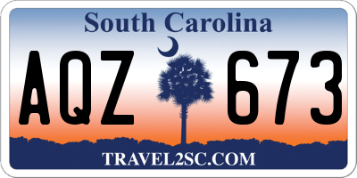 SC license plate AQZ673