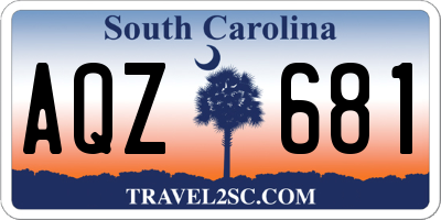 SC license plate AQZ681