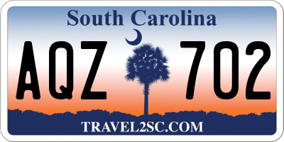SC license plate AQZ702