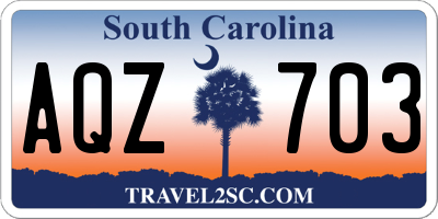 SC license plate AQZ703