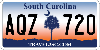 SC license plate AQZ720