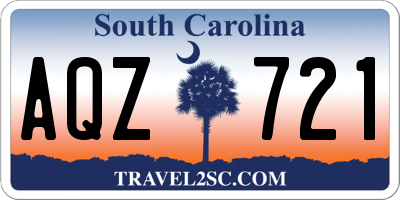 SC license plate AQZ721